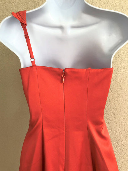 BCBGMaxazria Size 0 Jonesy - NEW - Coral One Shoulder Dress