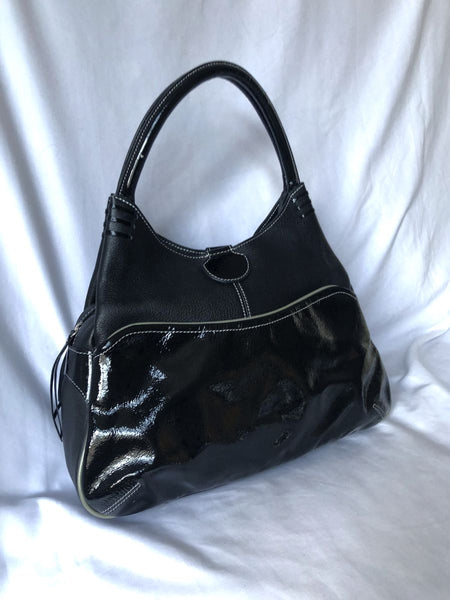 Tusk NY Black Leather Shoulder Bag