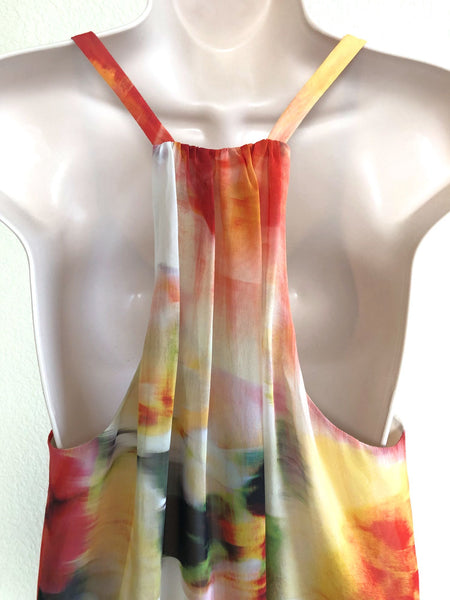 Alice + Olivia SMALL Loma Orange Watercolor Tank Top