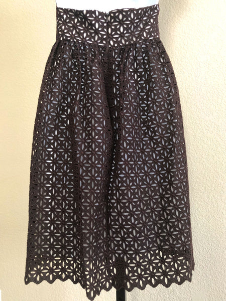 Milly Size 2 Brown Eyelet Lace Dress