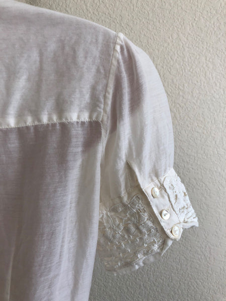 Joie Size XS Cream Lace Detail Top