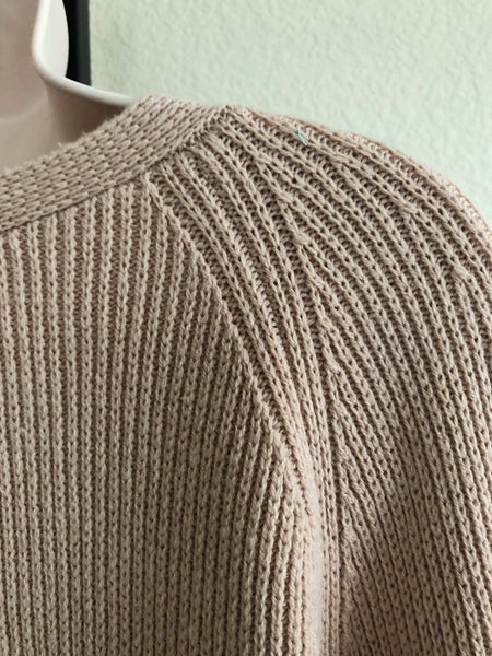 Helmut Lang LARGE Wool Cashmere Ribbon Sleeve Sweater