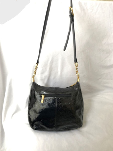 Hobo International Black Patent Leather Cross Body Bag