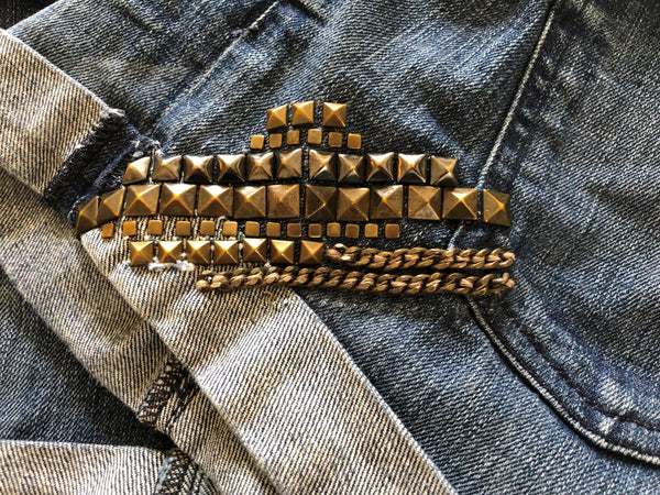 7 for All Mankind Size 0 Studded Jeans Shorts