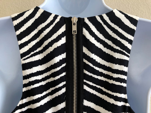 Milly Size 10 Sleeveless Zebra Print Dress