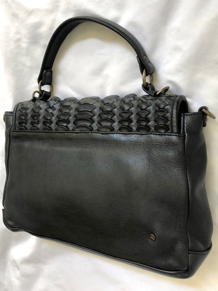 Rehard Italy Black Leather Cross Body Bag