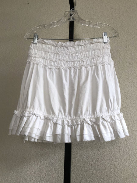 Paola Frani Size 6 White Ruffle Skirt