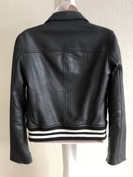 AllSaints Size 0 Balfern Black Leather Jacket