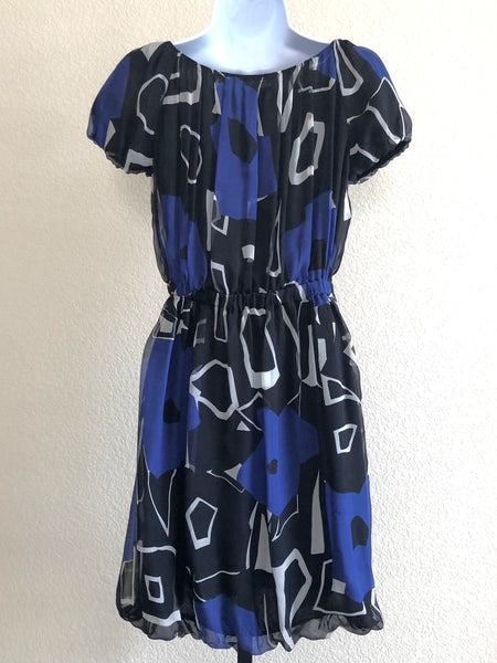 Theory Size XS Blue and Black Silk Dress