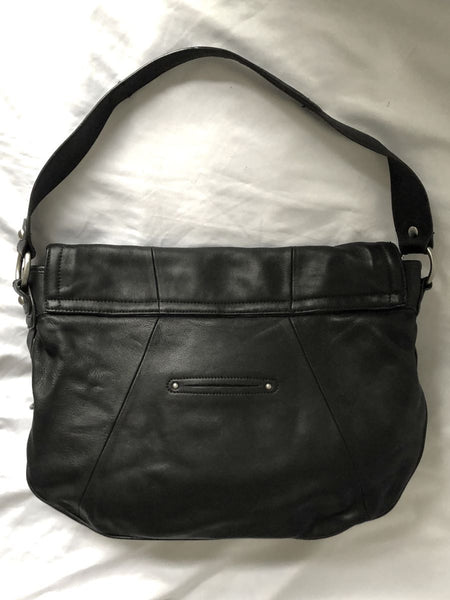 B Makowsky Black Leather Shoulder Bag