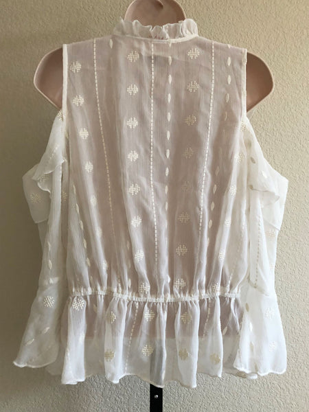 Chelsea & Violet MEDIUM Ivory Cold Shoulder Blouse