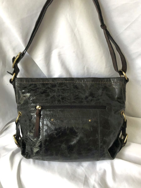 Nino Bossi Italian Black Leather Shoulder Bag