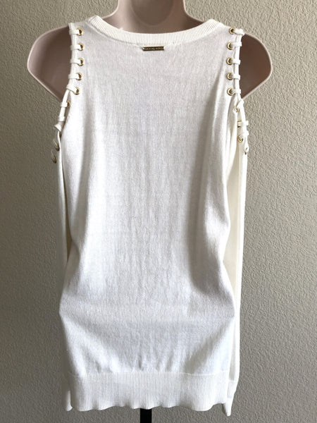 Michael Kors Size XS White Cold Shoulder Sweater