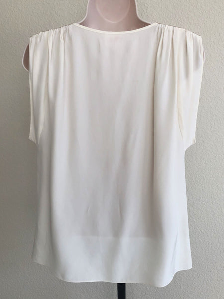 Parker SMALL Ivory Silk Top Chain Shoulders