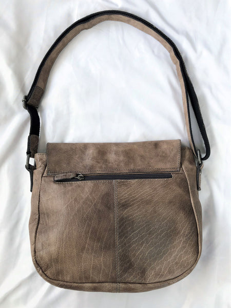 Jack Georges Taupe Leather Cross Body