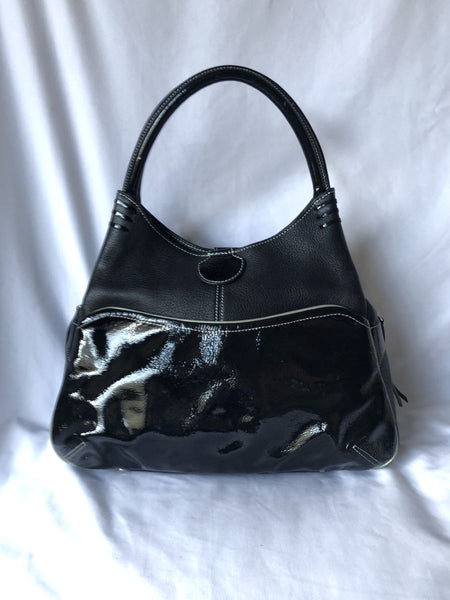 Tusk NY Black Leather Shoulder Bag