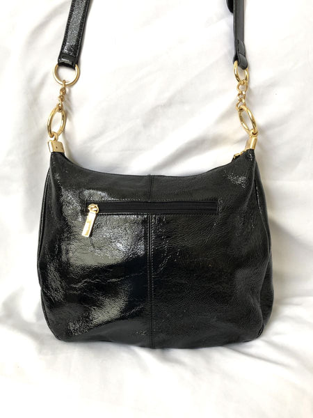 Hobo International Black Patent Leather Cross Body Bag