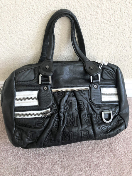 L.A.M.B. Black Leather Hand Bag - CLEARANCE