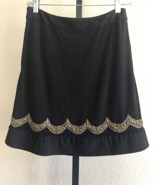 Ranna Gill Anthropologie Size XS Black Bead Skirt