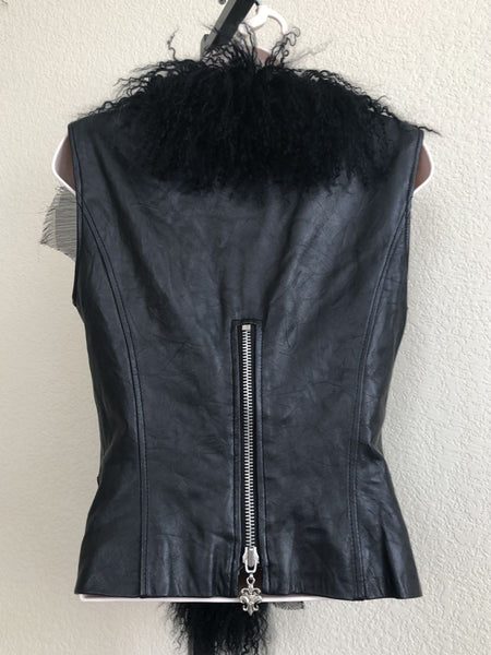 Royal Underground Size XS Leather and Fur Vest