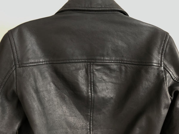 AllSaints Size 0 Balfern Black Leather Jacket