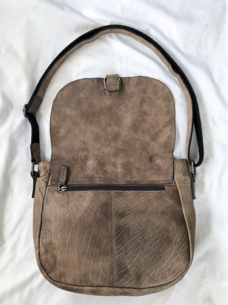 Jack Georges Taupe Leather Cross Body