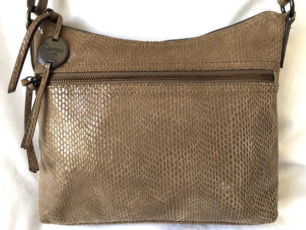 Margot Mary Scoop Tan Snakeskin Cross Body