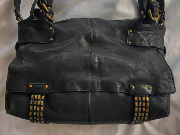 kooba Hailey Black Leather Shoulder Bag