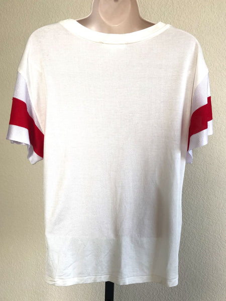 Rag & Bone SMALL Penny White Tee Red Stripe