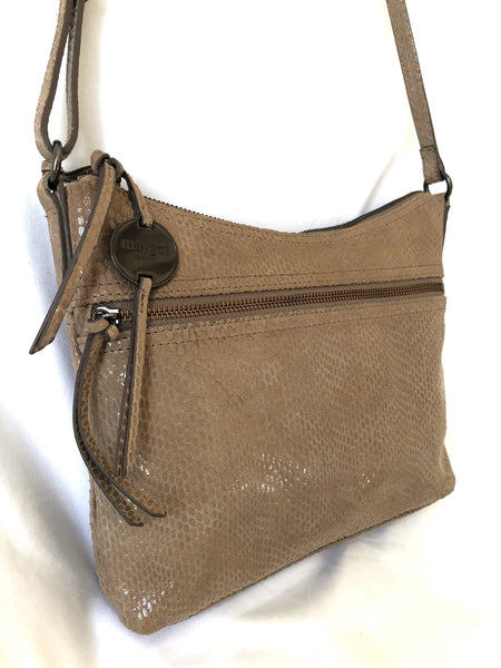 Margot Mary Scoop Tan Snakeskin Cross Body