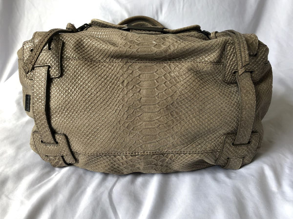 kooba Jonnie Gray Leather Snakeskin Bag