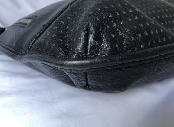 B Makowsky Black Leather Hobo Tote