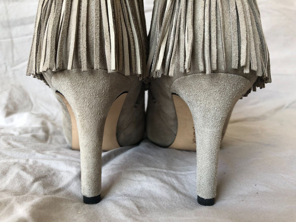 Sam Edelman Size 6 Kandice Gray Fringe Bootie