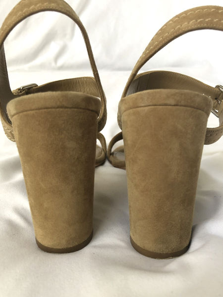 Loro Piana Size 10 Tan Suede Sandals