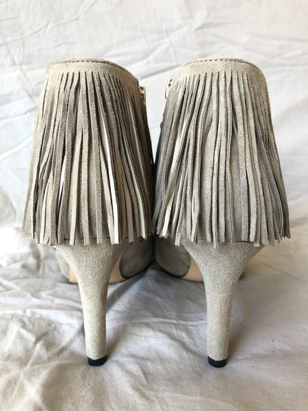 Sam Edelman Size 6 Kandice Gray Fringe Bootie