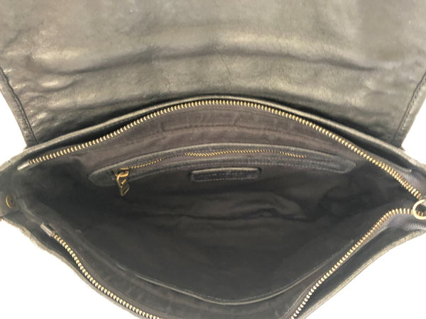 Rehard Italy Black Leather Cross Body Bag