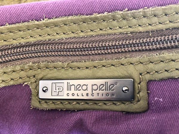 Linea Pelle Green Leather Tote Bag