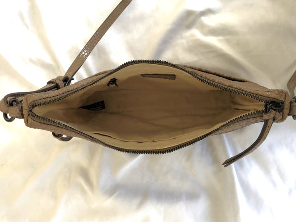 Margot Mary Scoop Tan Snakeskin Cross Body