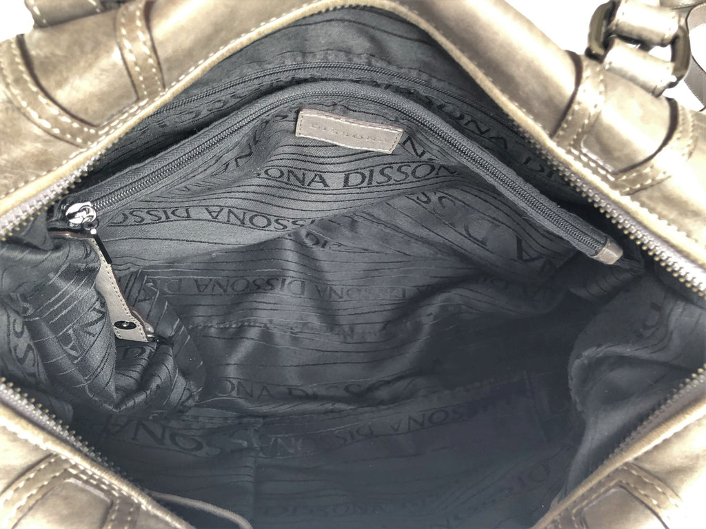 Dissona Black Leather Hobo Bag