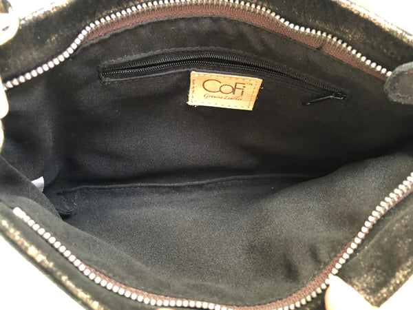CoFi Metallic Leather Fringe Cross Body - NWOT