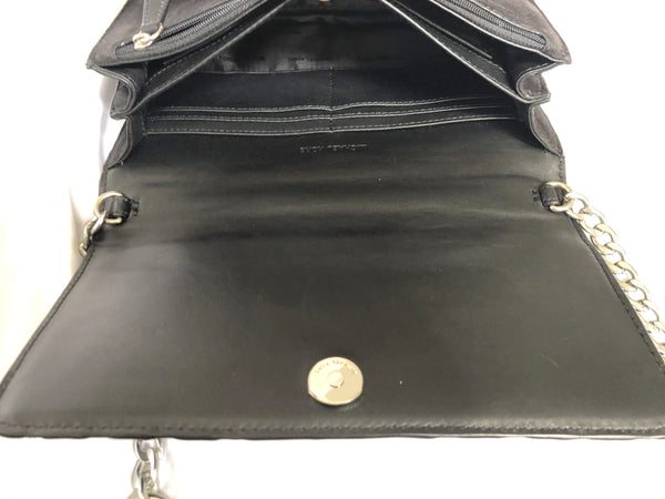 Michael Kors Black Suede Brooklyn Grommet Cross Body