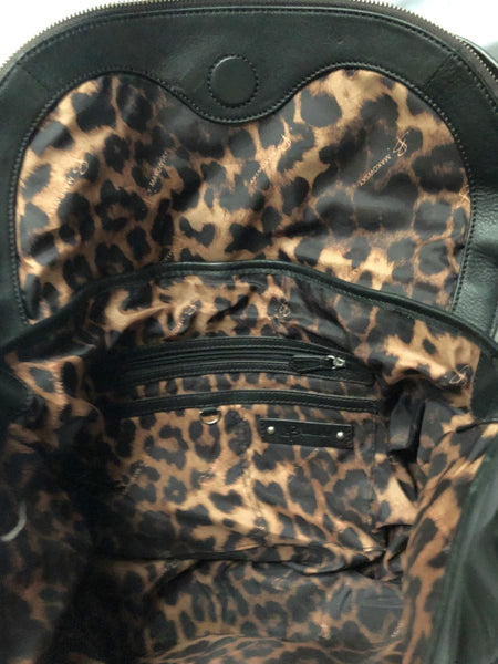 B Makowsky Black Leather Shoulder Bag