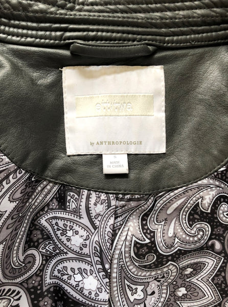 ETT twa for Anthropologie SMALL Vegan Leather Moto Jacket