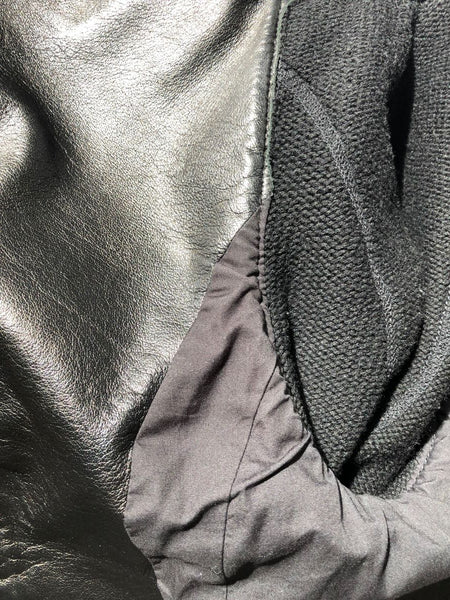Yigal Azrouel Size 2 Black Leather and Knit Jacket - RETAILED AT $1,100