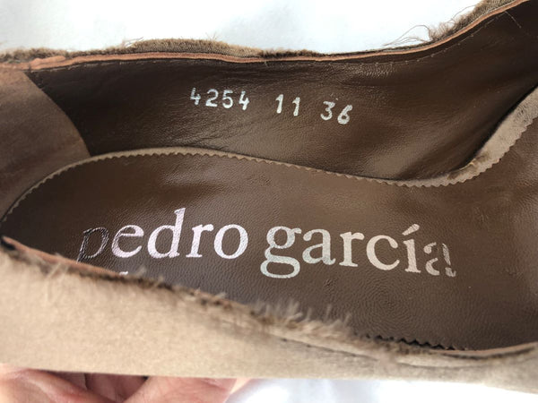 Pedro Garcia Size 5.5 - 6 Brown Satin Frayed Pumps - $525 RETAIL