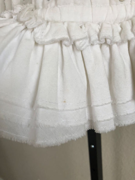 Paola Frani Size 6 White Ruffle Skirt