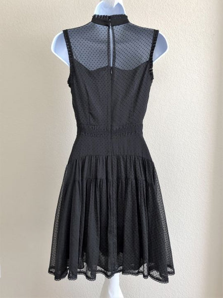 AllSaints Size 0 Myra Black Flare Dress