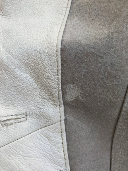 Alan Michael Size Large White Leather Jacket - RARE