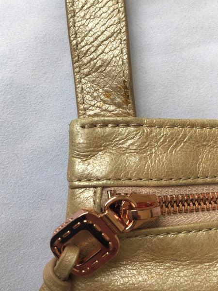 Hobo International Gold Leather Cross Body