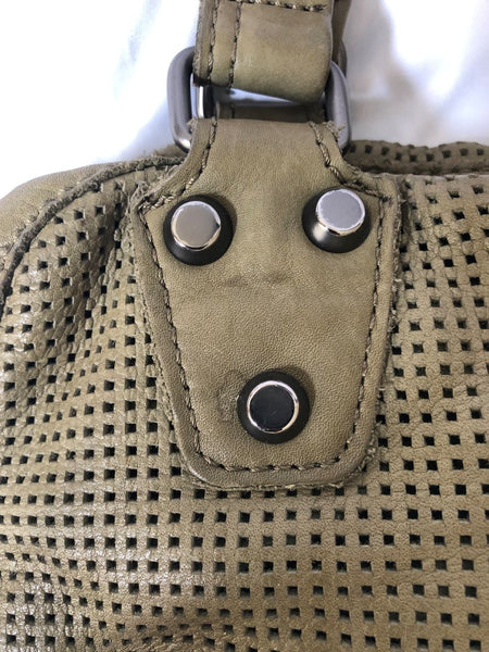 Linea Pelle Green Leather Tote Bag